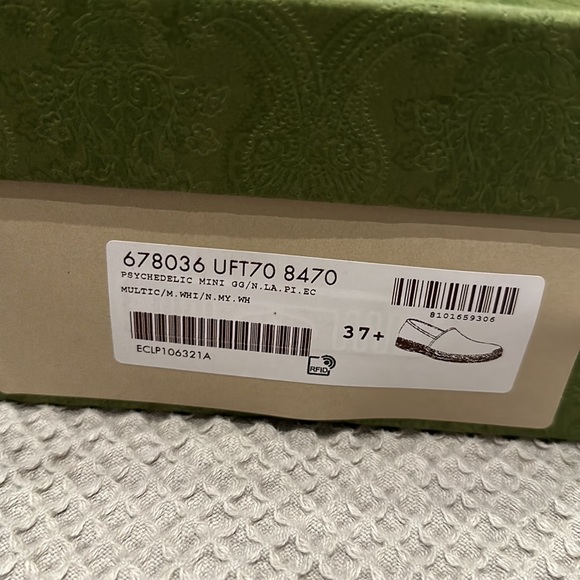 Gucci Rainbow Multicolor psychedelic mini gg espadrilles size 37.5 - Picture 4 of 6